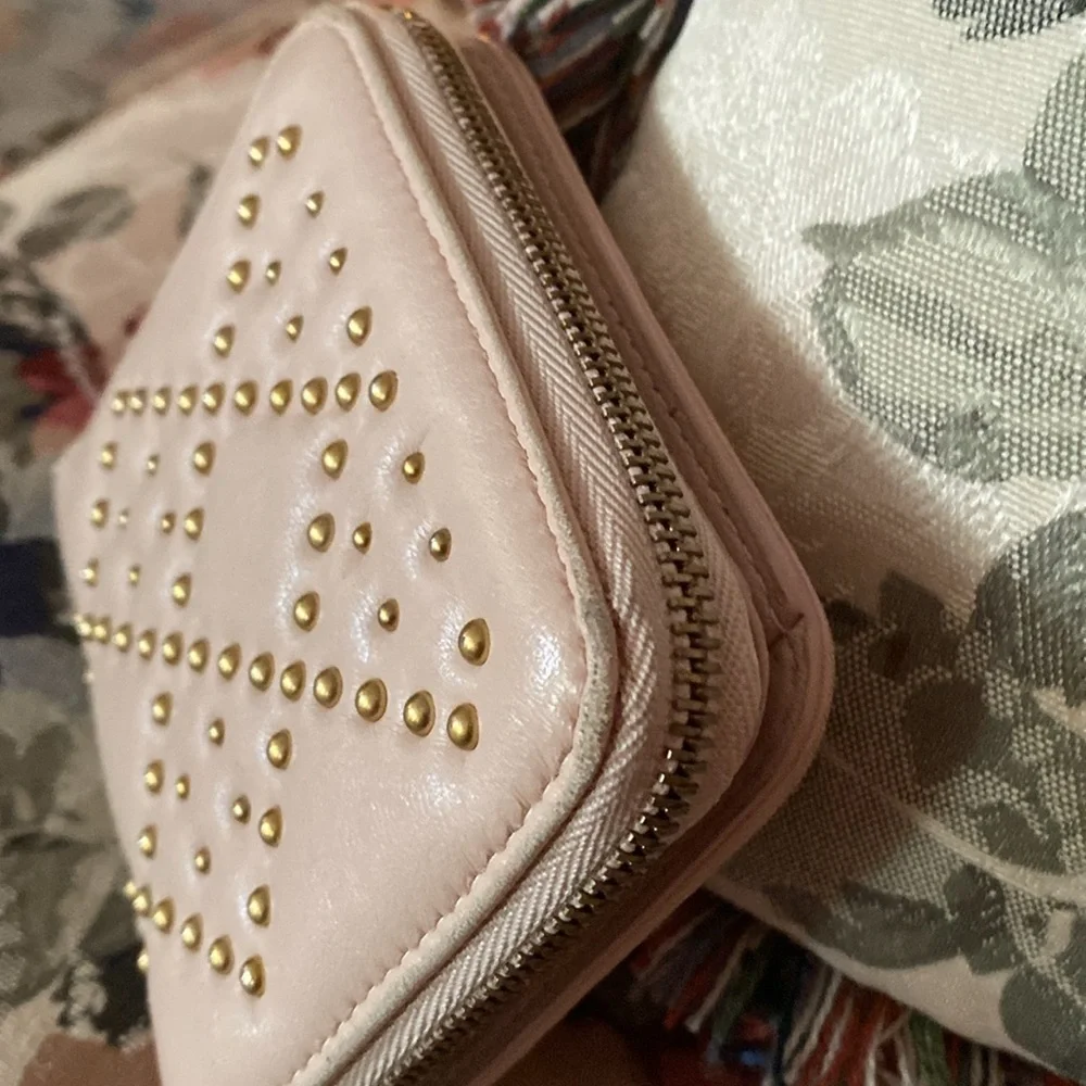 CHRISTIAN DIOR STUDDED BI FOLD WALLET & DUST BAG EUC